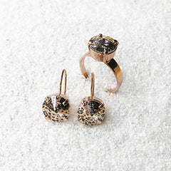 crystal drop earrings cocktail ring