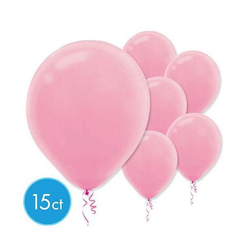 Latex Balloons 15ct New Pink - Amscan