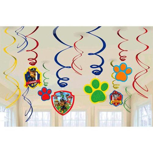 Paw Patrol Swirl Decorations 12ct