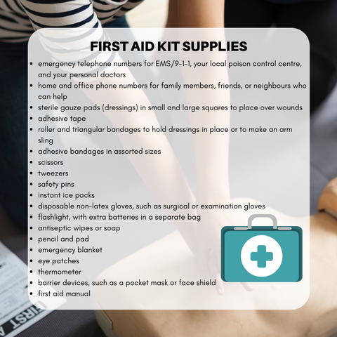 recommended first aid kit supplies
