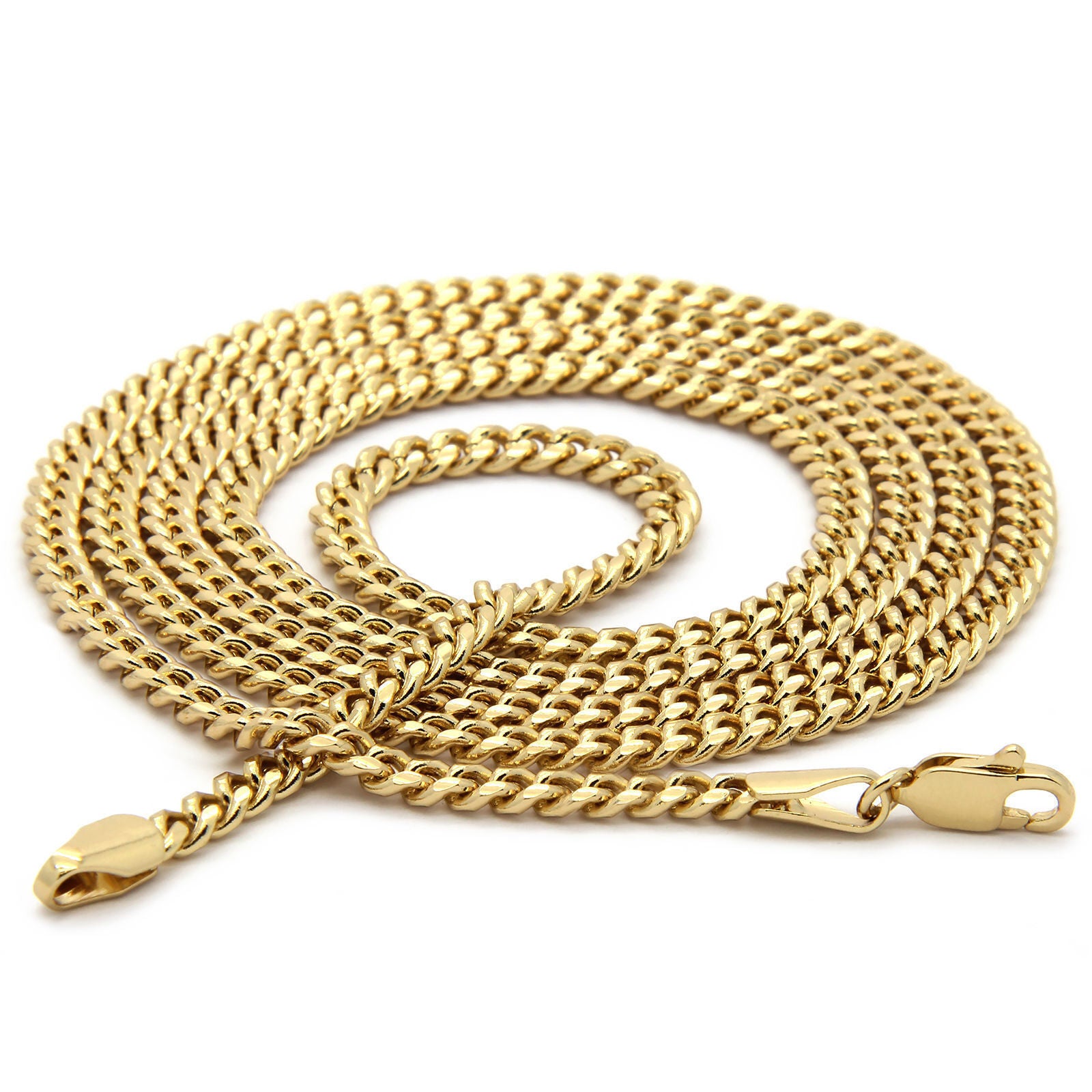 14k Gold Plated Micro Cz Cross & Thick Cross Cubic-Zirconia 20", 24" Cuban Chain