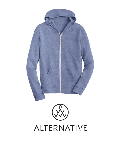 Alternative Apparel brand zip hoodie for custom printing with UGP