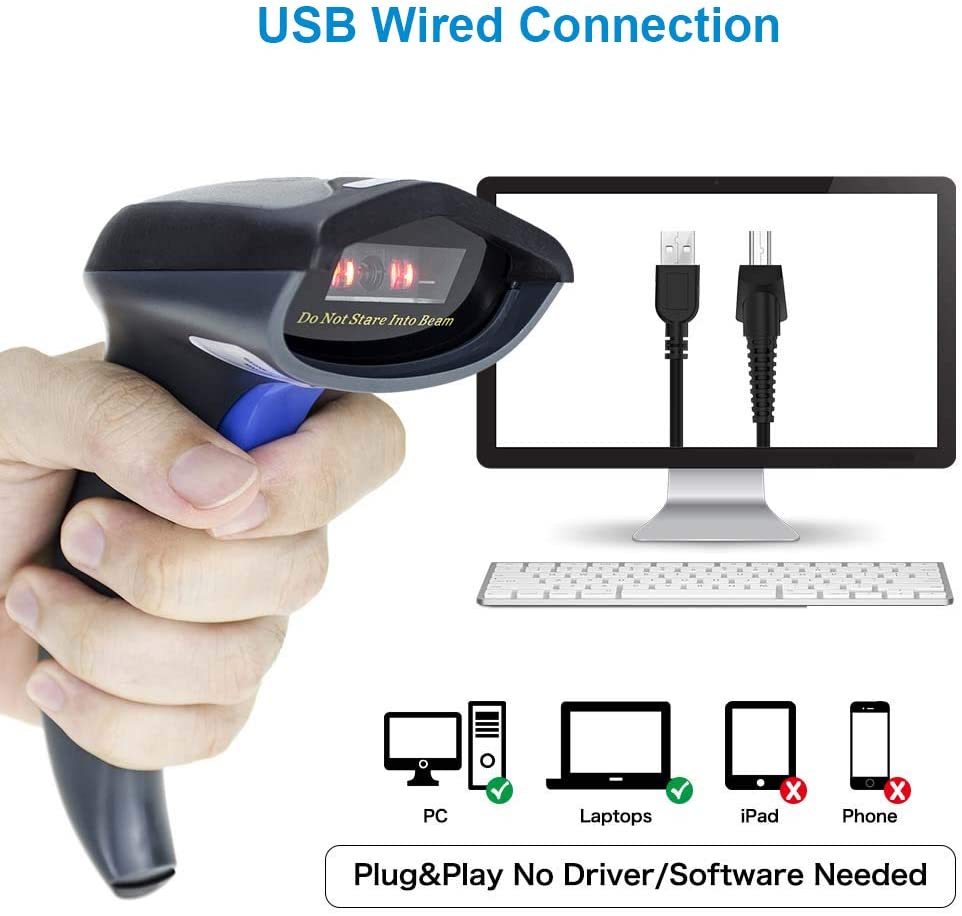 US Wired Handheld CCD Barcode Scanner Bar Code Reader Scanning Gun For Windows 