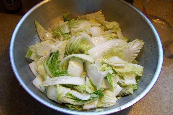 cabbage cut for kimchi