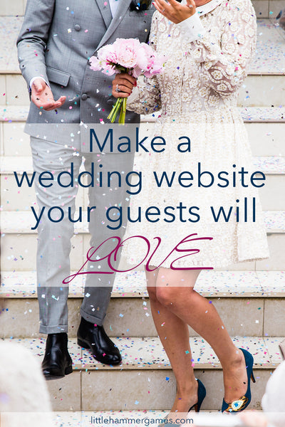 Wedding website ideas: show off your personality while letting guests know about all the important things like a cash bar, registry, and whether kids are invited