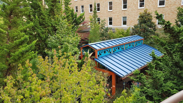 Looking down from Terrace Garden to Children's Garden at Legacy Health