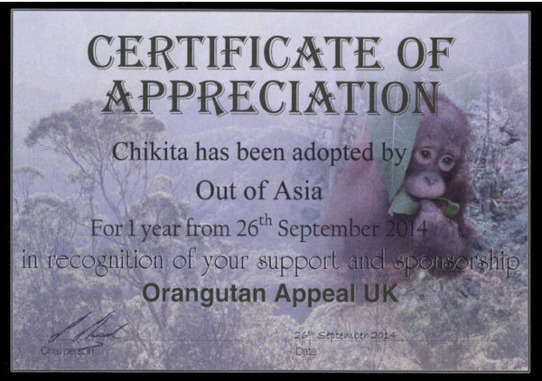 Certificate of Adoption | Out of Asia