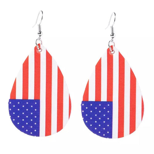 Patriotic Tear Drop Earrings