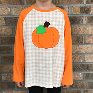 Khaki Plaid Pumpkin Raglan