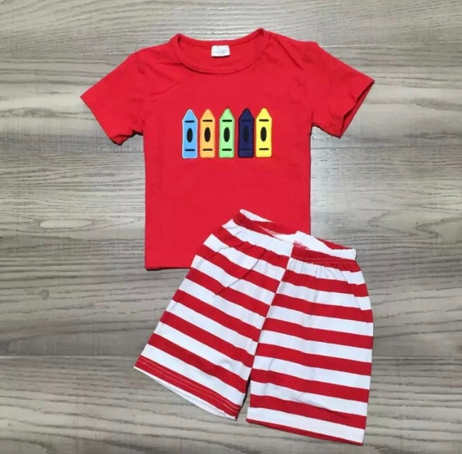 Color Fun Crayons Shorts Set