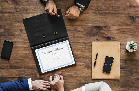 certificate over desk