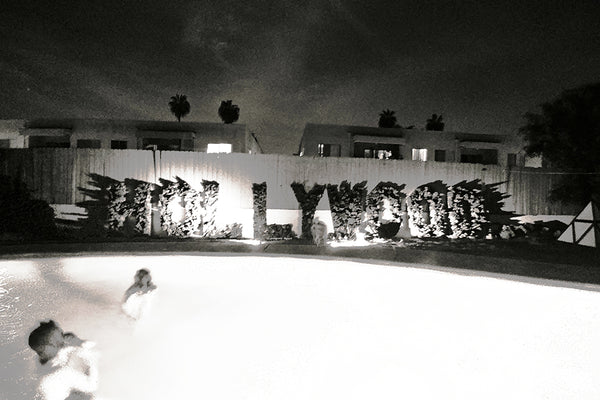 Hollywood sign by the pool