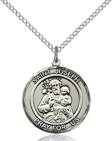 ROUND SILVER ST. JOSEPH MEDALLION