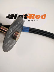Cutting stainless steel braided hose with die grinder