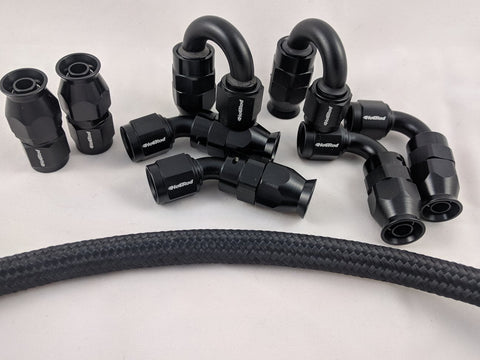 Black AN hose and AN fittings