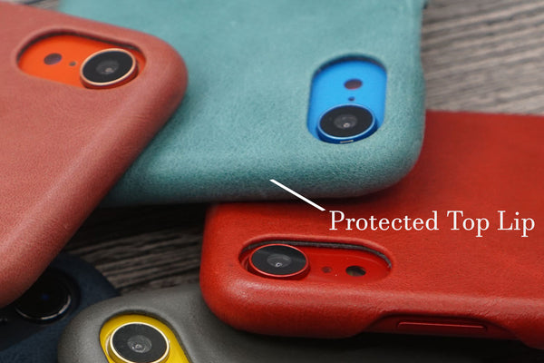 protected top lip iphone leather case