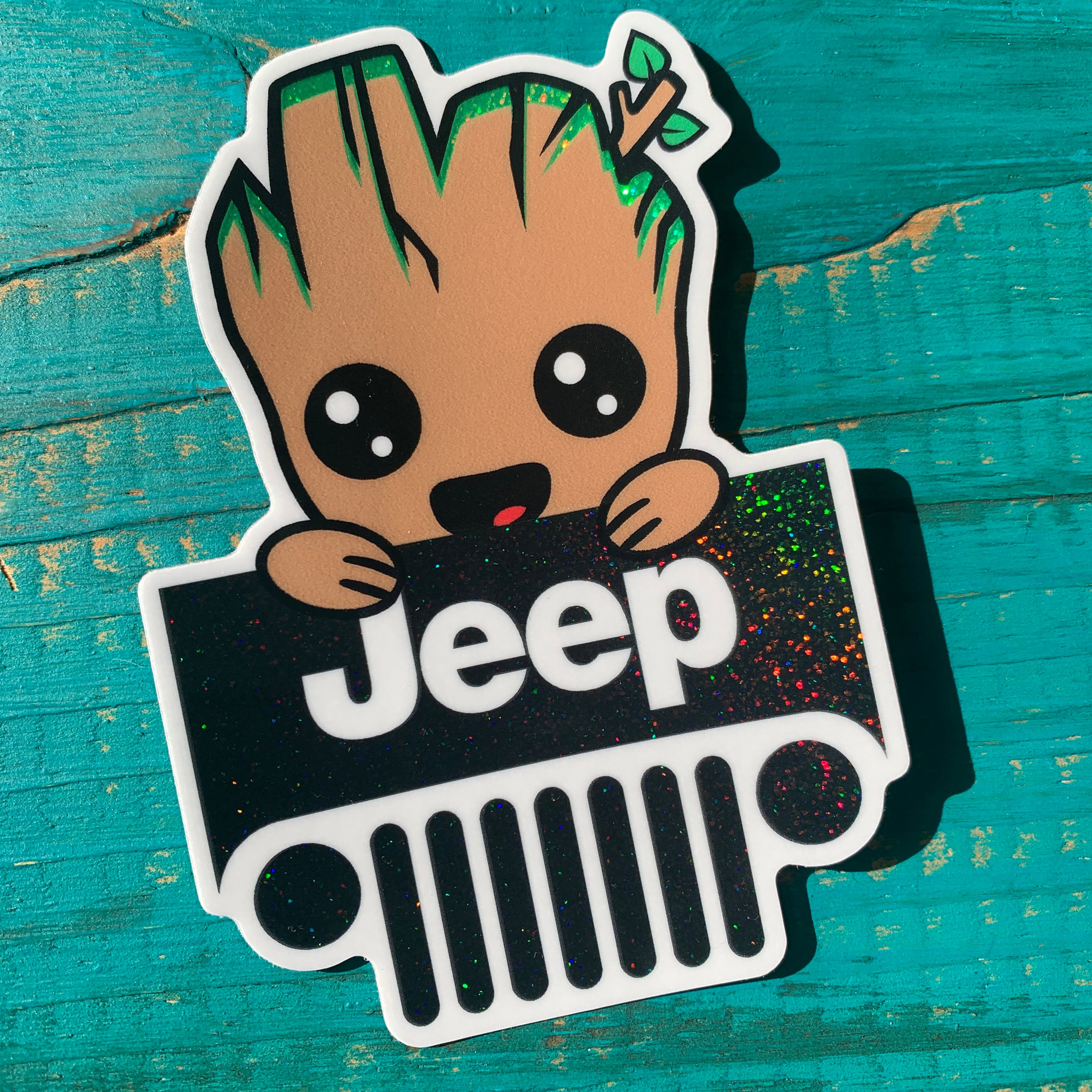 wagon Kruis aan Ontvangst Baby Groot Jeep Decal – Rebel Decal