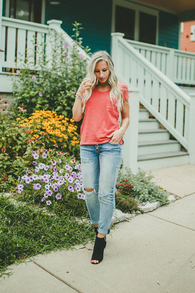 Keep Me Guessing Alternative Apparel Top (Red)
