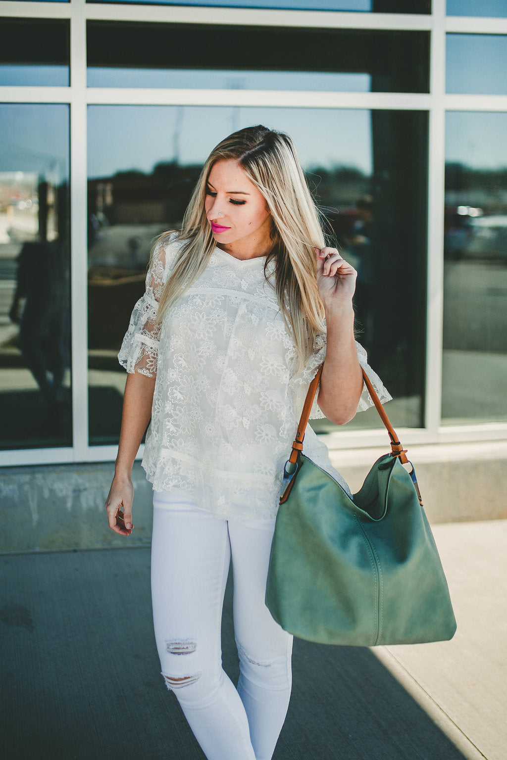 Deja Lace Mid Sleeve Top FINAL SALE
