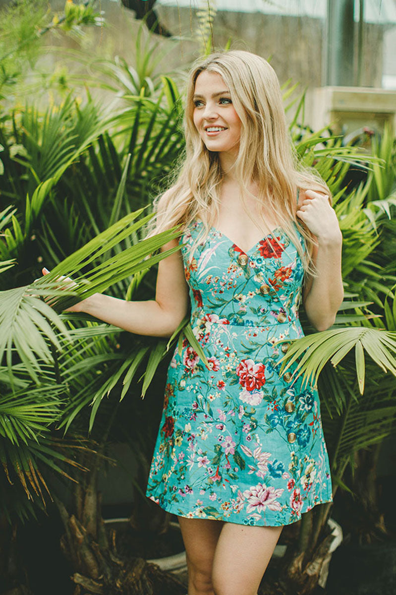 Lorin Floral Linen Dress