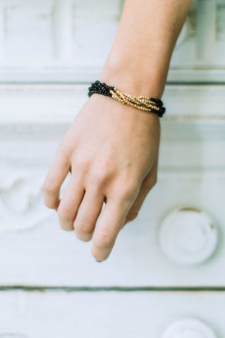 Tori Gold Bar And Bead Necklace (Silver)