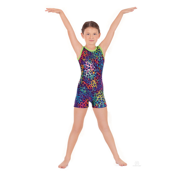 NEW Colorful Cheetah Leopard Black Metallic Dance Gymnastics Leotard Child