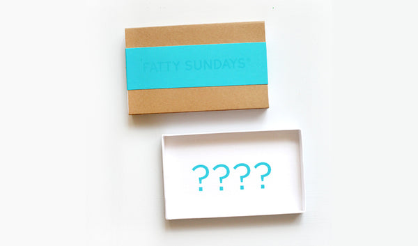 Blue and kraft gift box with blank inside