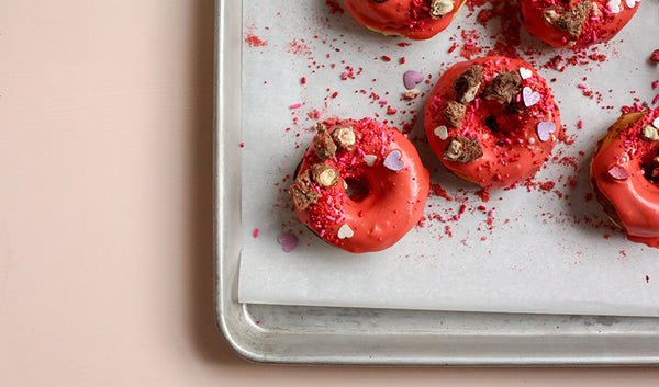 Homemade Baked Red Donuts With Cinnamon Sugar Pretzels For Valentine’s Day