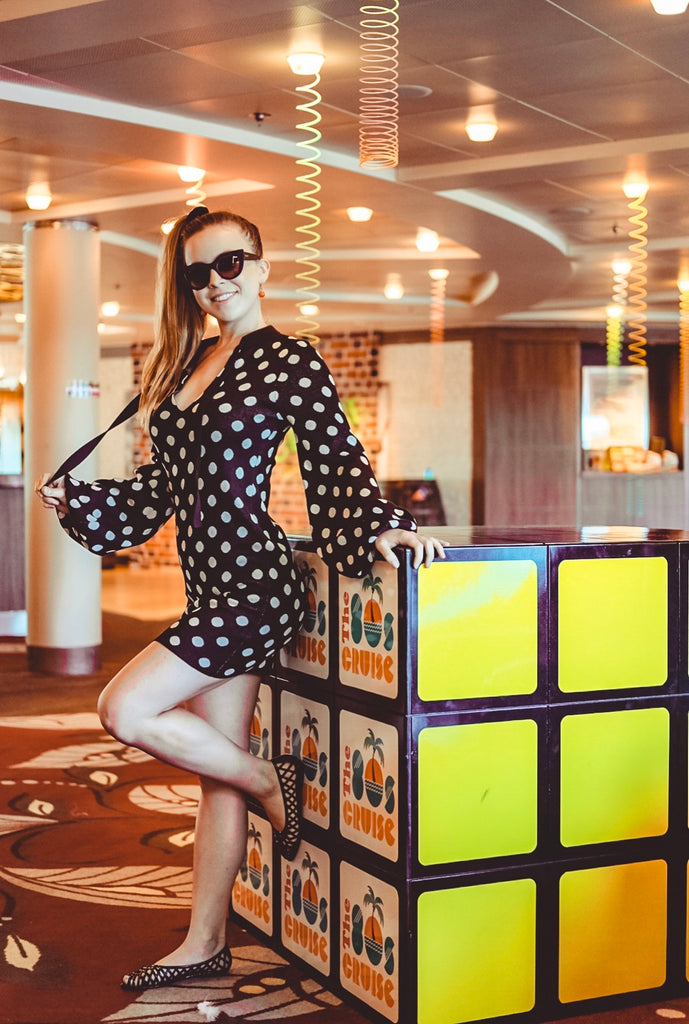 Naughty Girl Sienna Sinclaire 80s Cruise Polka Dot Dress
