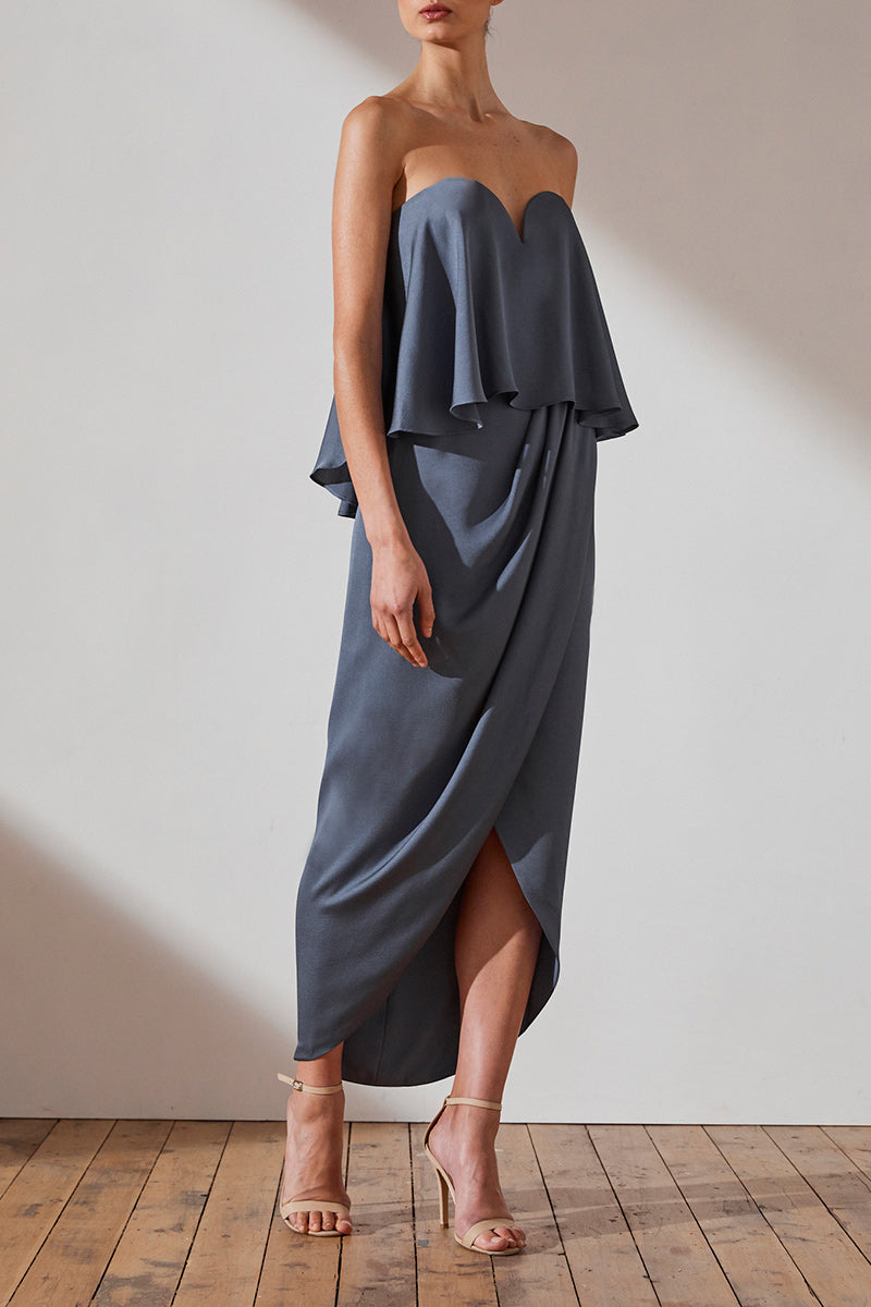 shona joy strapless frill dress