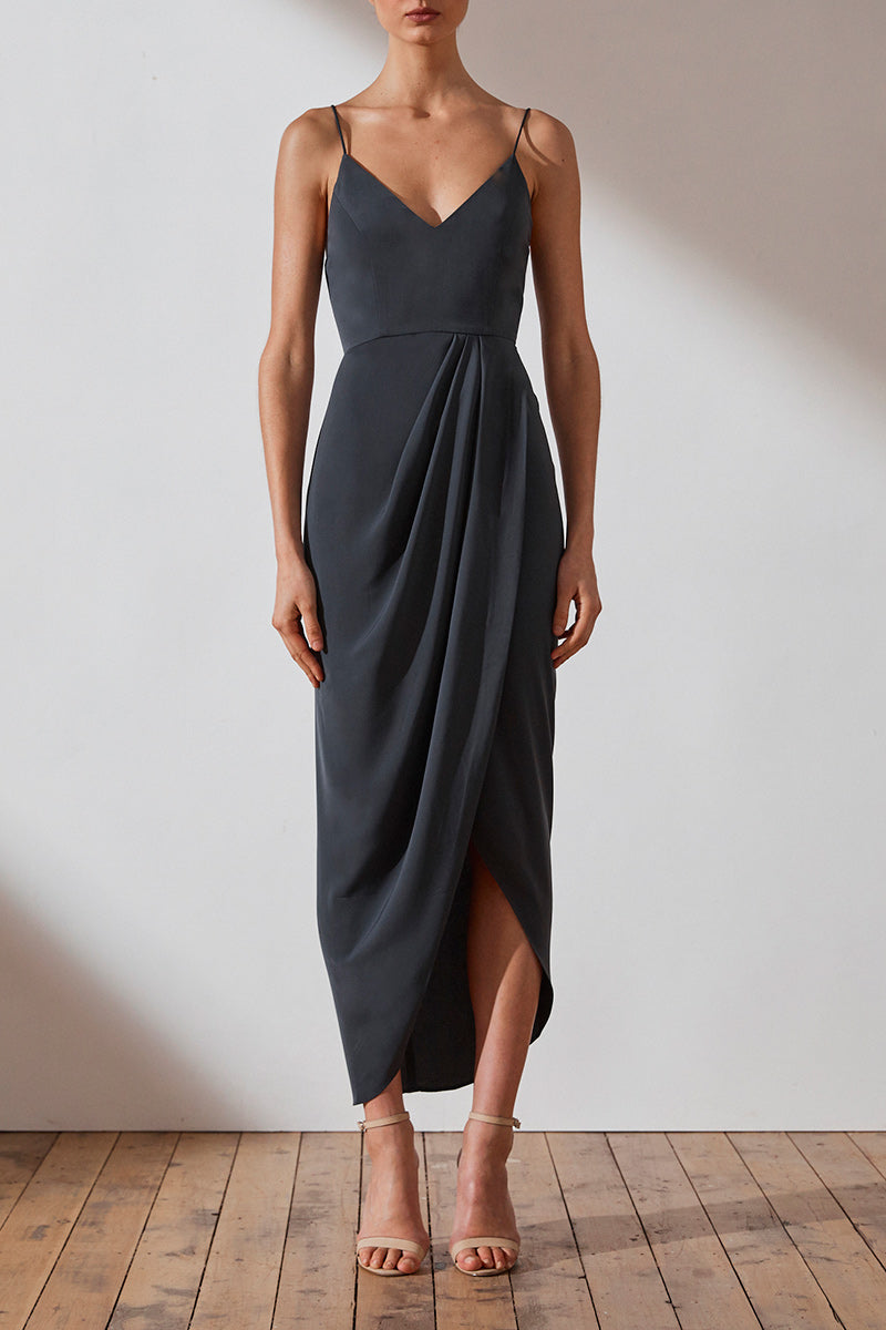 Core Cocktail Dress | Charcoal 