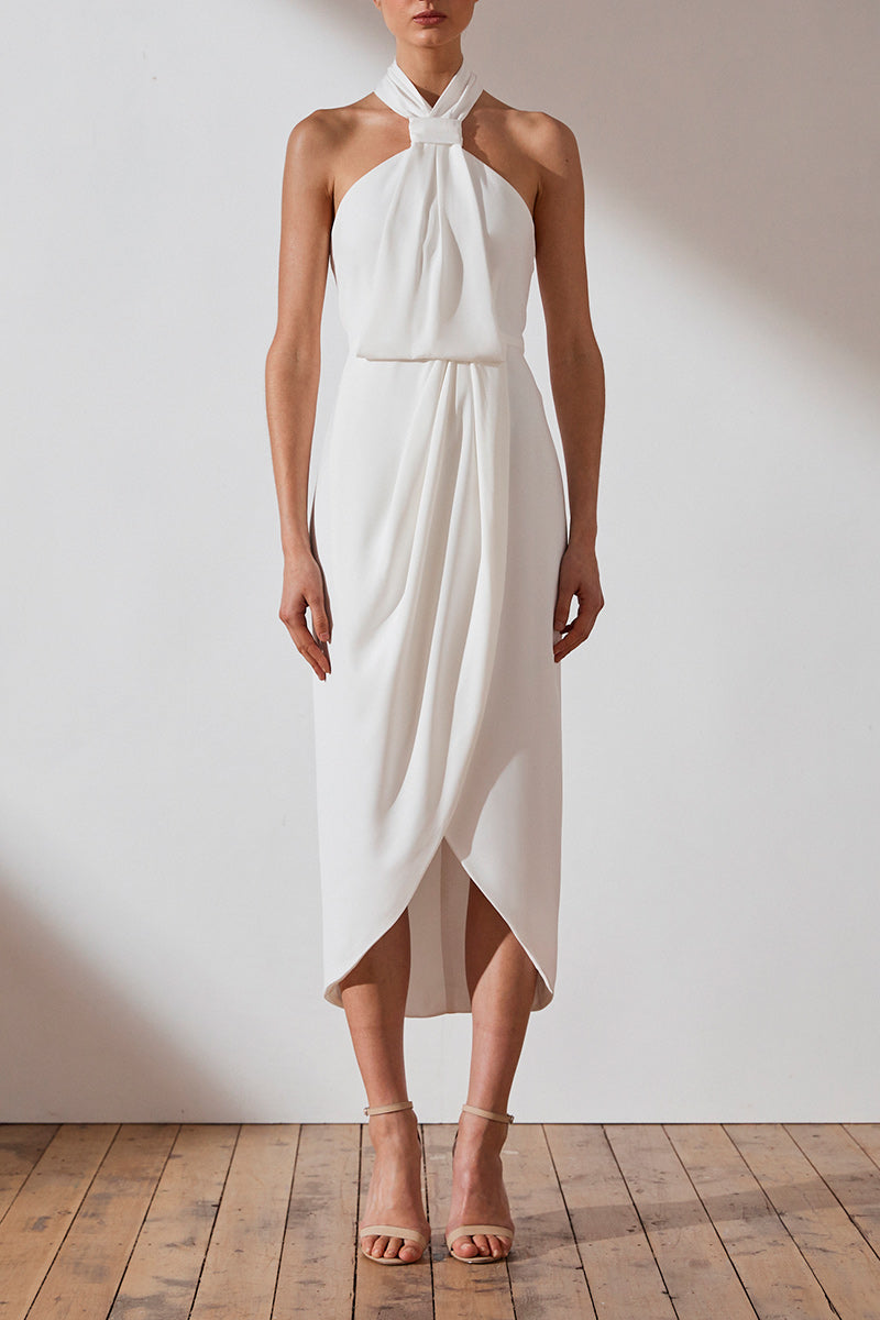 shona joy knot draped dress