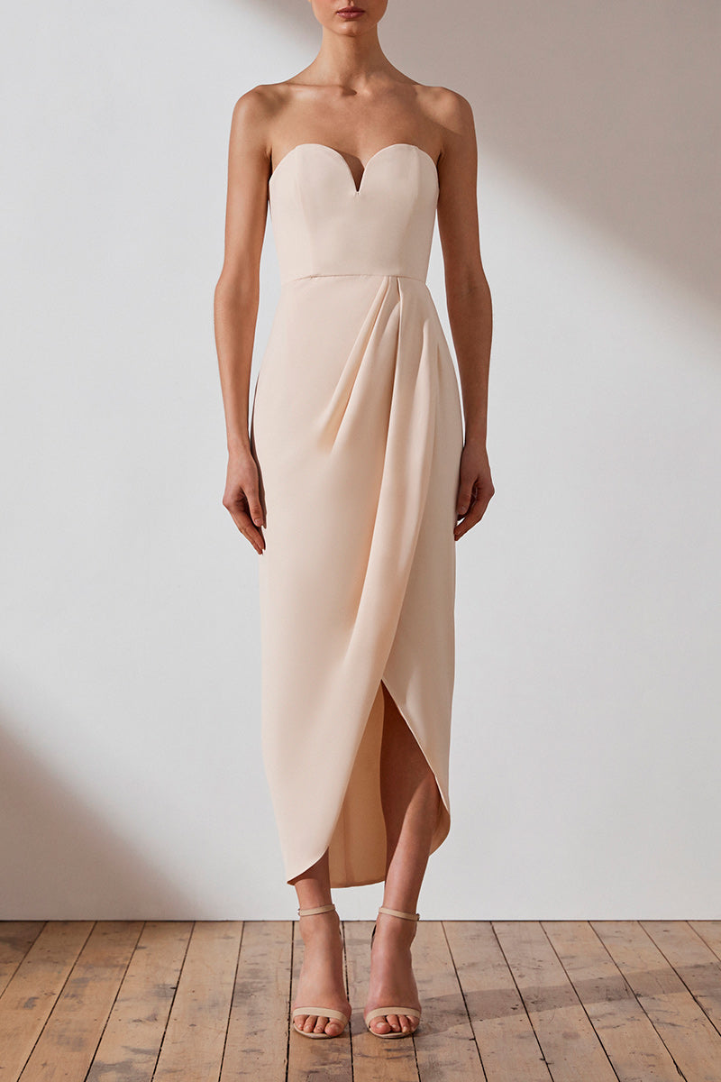 shona joy core u bustier draped dress