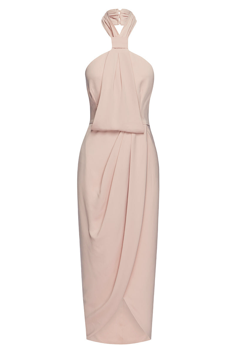 core knot draped dress