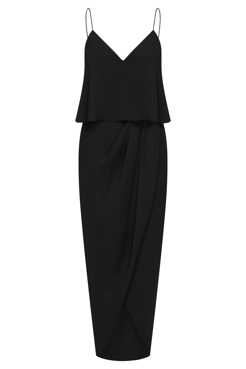 shona joy luxe draped cocktail frill dress