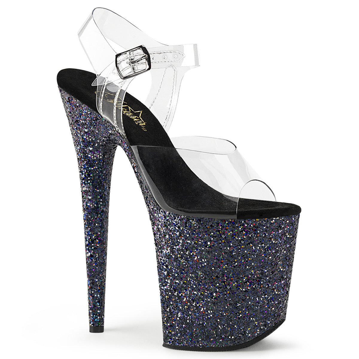 black sparkly platform shoes