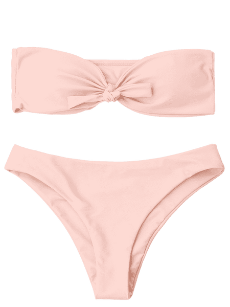 Trendy Knot Bandeau Bikini Set Ncocon 