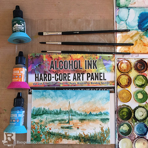 Alcohol Ink Hard-Core Art Panel Painting Step 11