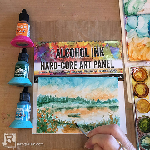 Alcohol Ink Hard-Core Panel Painting Step 7