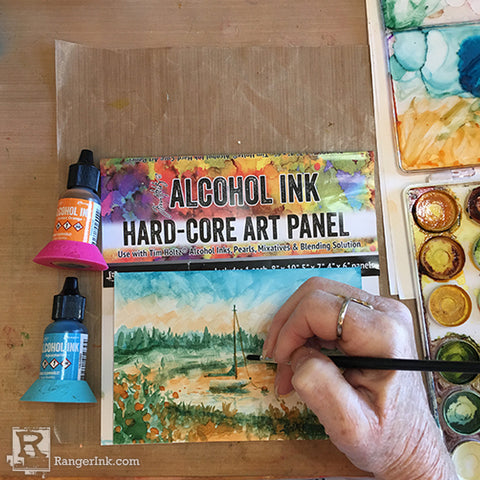 Alcohol Ink Hard-Core Art Panel Painting Step 8