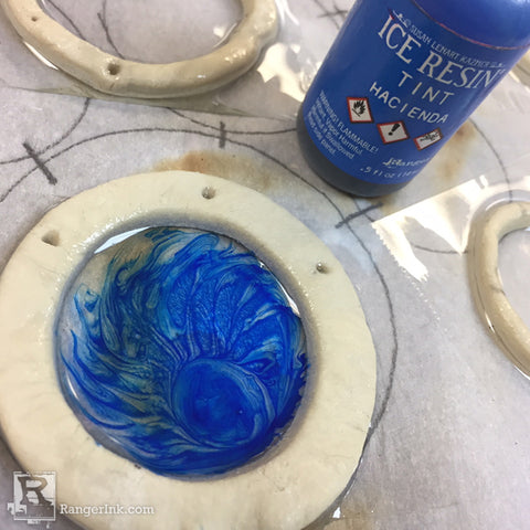QuickCure Clay ICE Resin Circle Necklace Step 5
