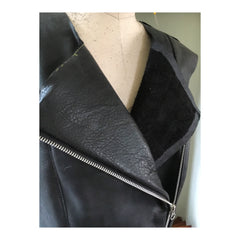 Leather Jacket Front Zipper Sewing