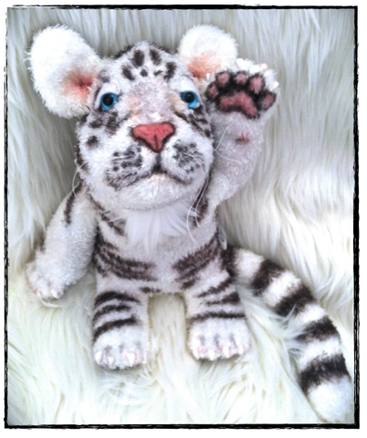 White Tiger Cub Stuffed Animal Plush 