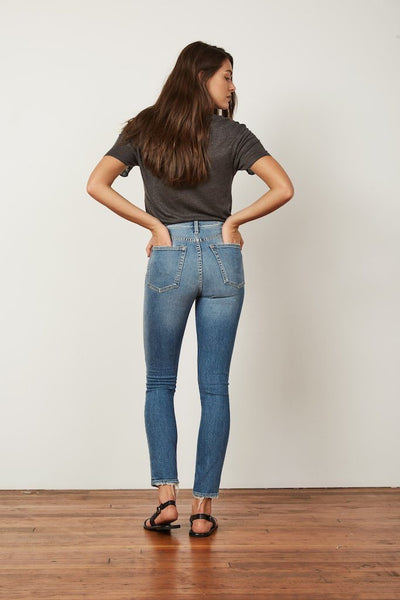 Shop the Zachary high-rise skinny jeans with raw hem from Boyish