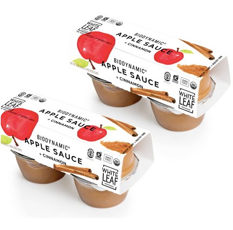 Biodynamic apple sauce packets
