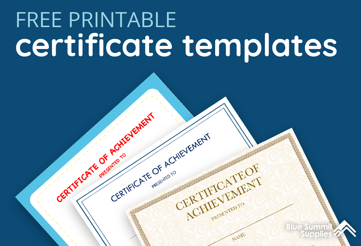 Free printable certificates awards templates