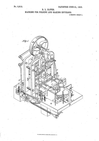 History of Envelopes: R. L. Hawes' Envelope Making Machine