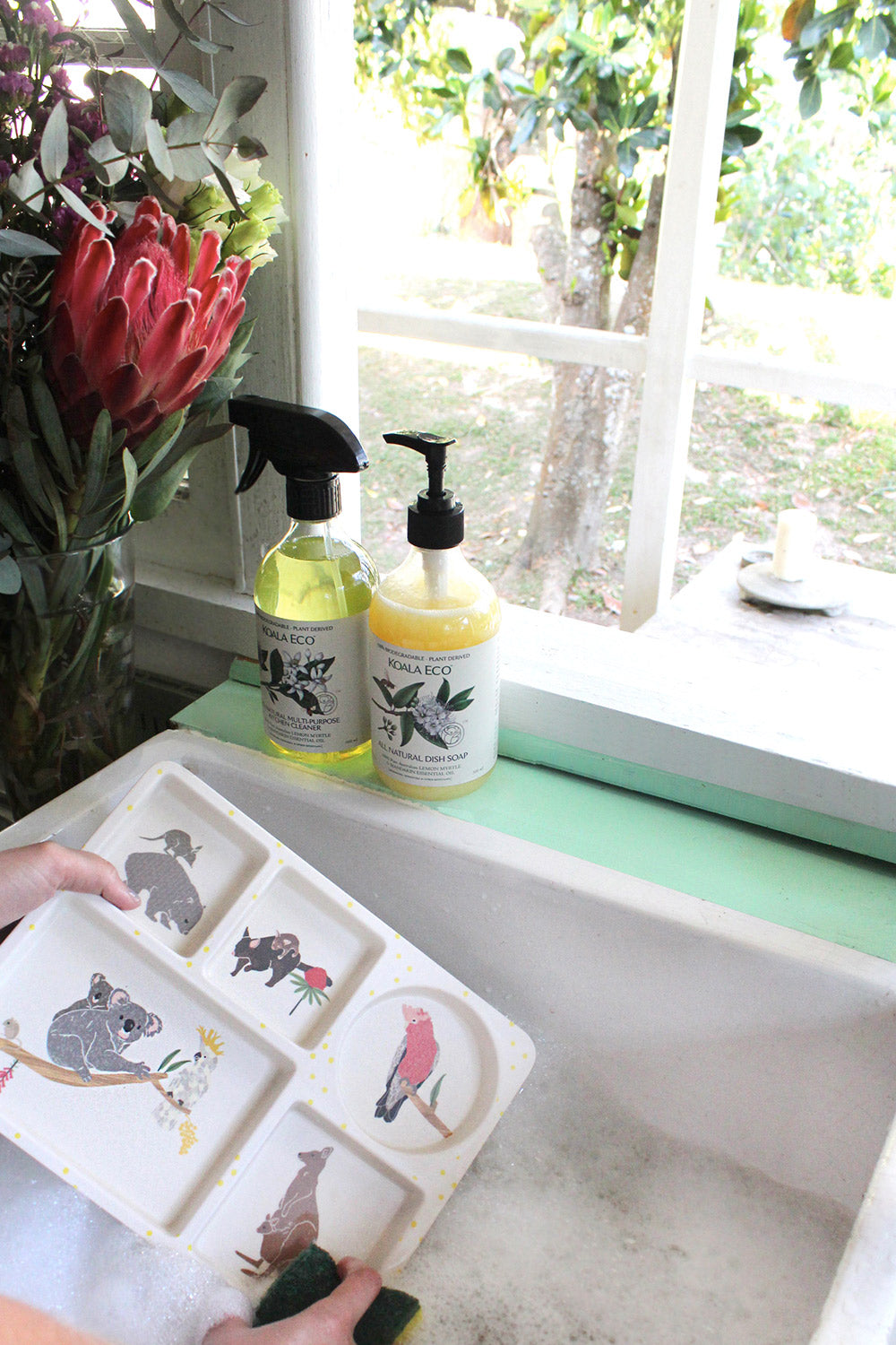 Testing the Koala Eco All Natural Dish Soap on our bamboo dinnerware products 