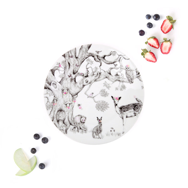 Love_Mae_Porcelain_Kids_Plate_Dinnerware_Enchanted_Forest_Illustrated