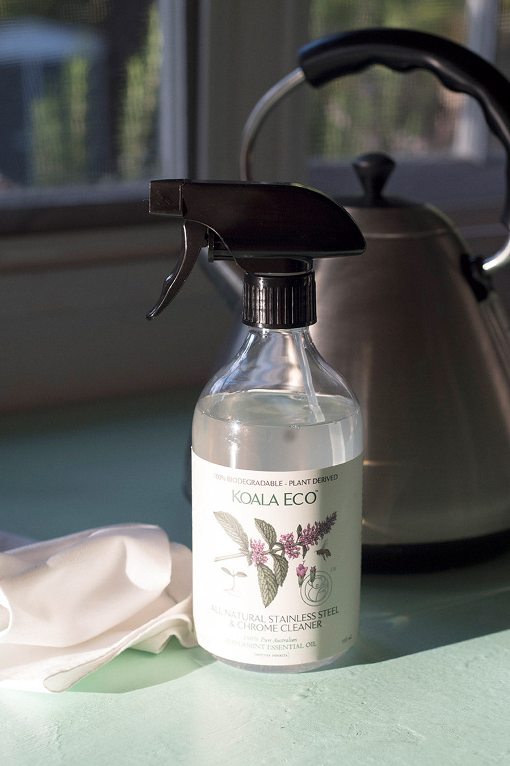 Testing the all natural stainless steel and chrome cleaner in our Love Mae designers kitchen